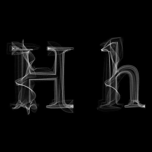 Rook lettertype. Letter H — Stockvector