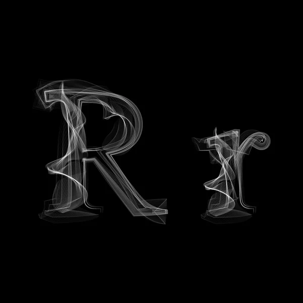 Rook lettertype. Letter R — Stockvector