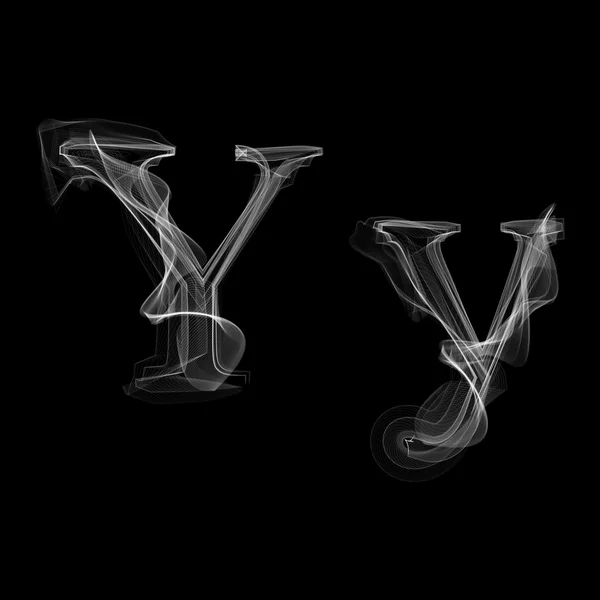 Rook lettertype. Letter Y — Stockvector