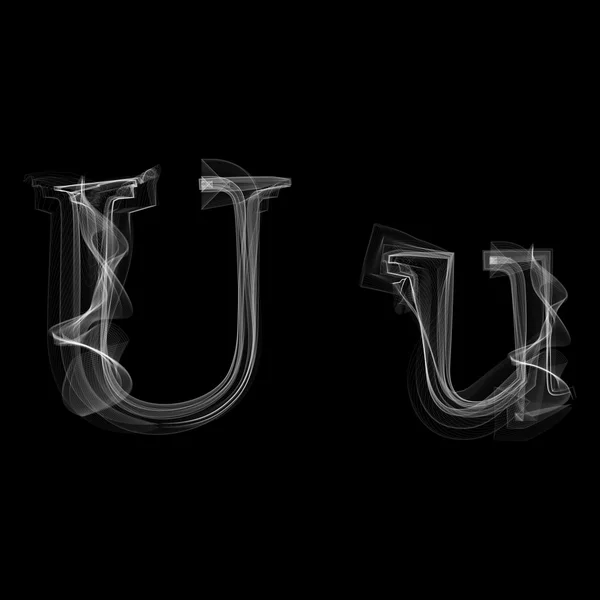 Fuente Smoke. Letra U — Vector de stock