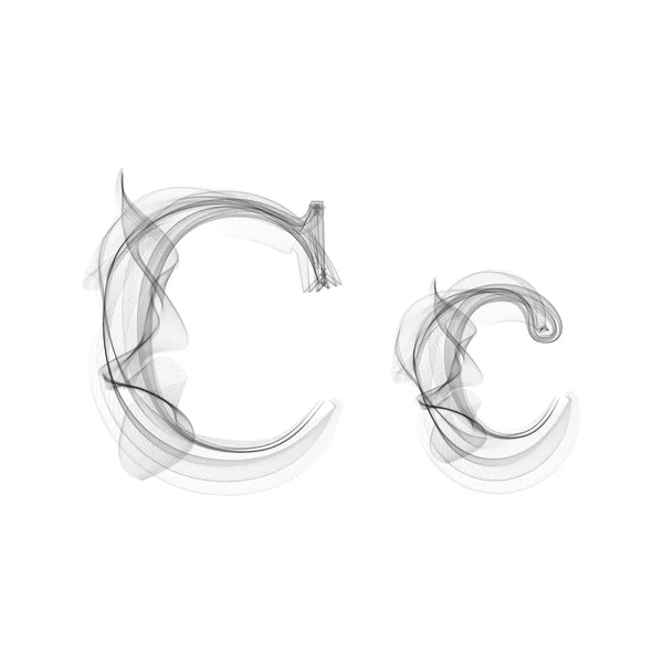 Zwarte rook lettertype. Letter C — Stockvector