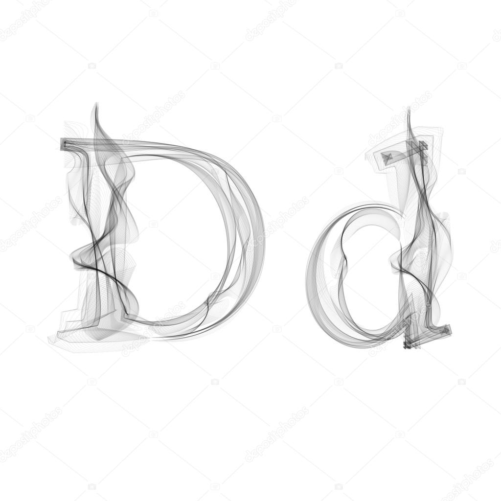 Black Smoke font. Letter D