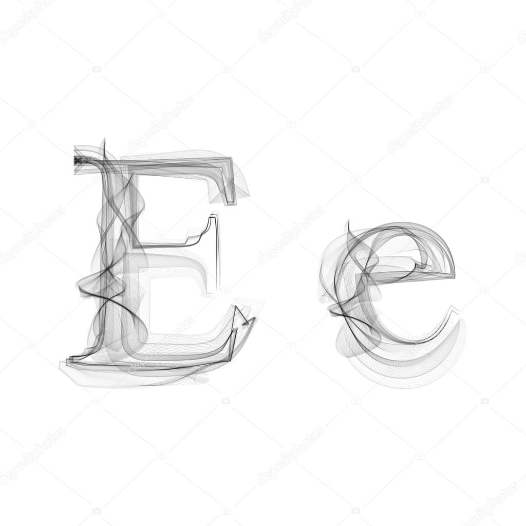 Black Smoke font. Letter E