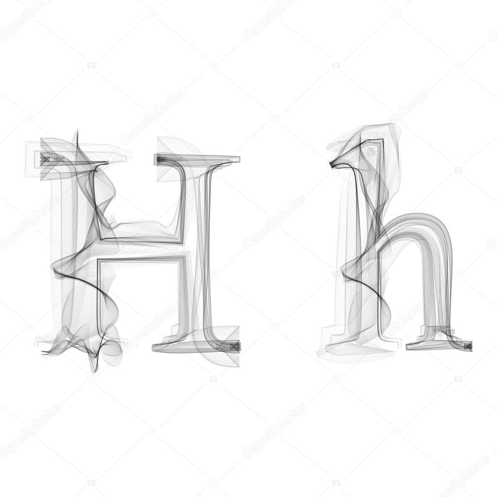 Black Smoke font. Letter H