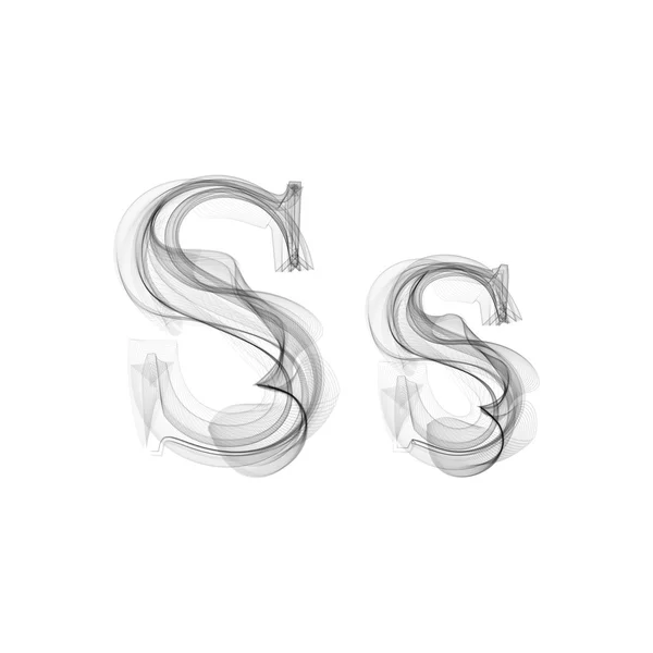 Zwarte rook lettertype. Letter S — Stockvector
