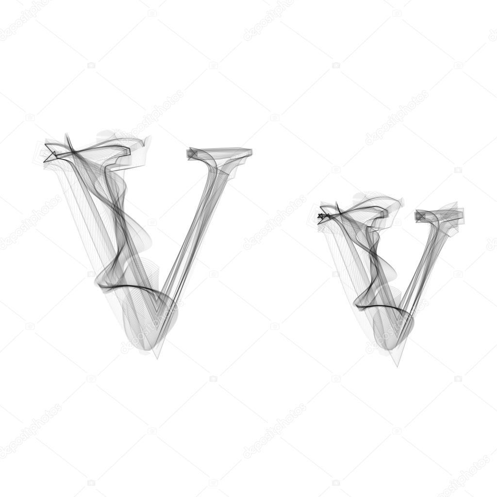 Black Smoke font. Letter V