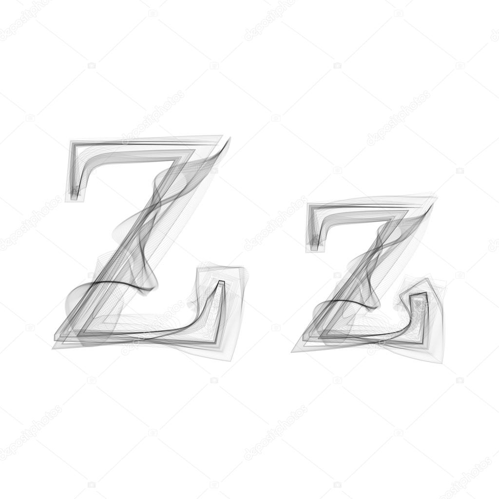 Black Smoke font. Letter Z