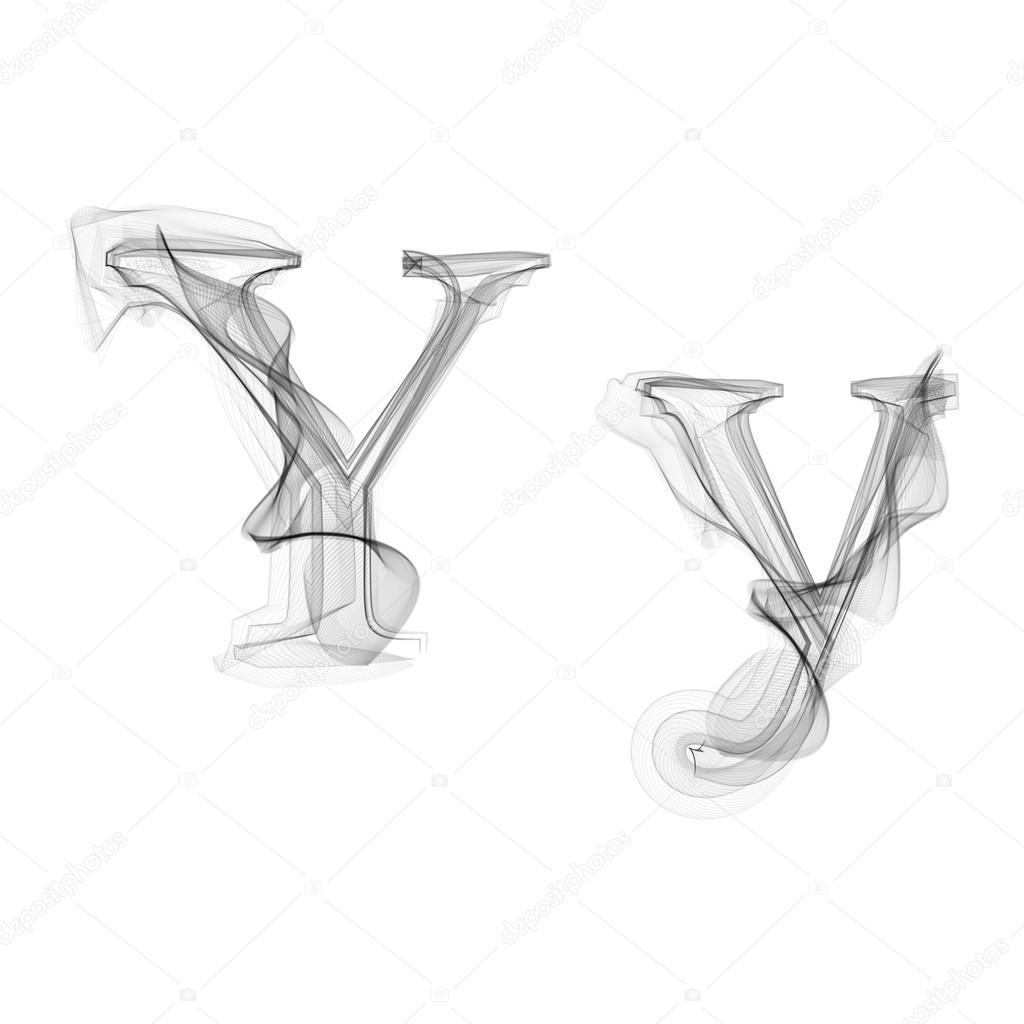 Black Smoke font. Letter Y