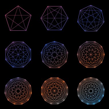 Geometrik şekiller kümesi. Vektör