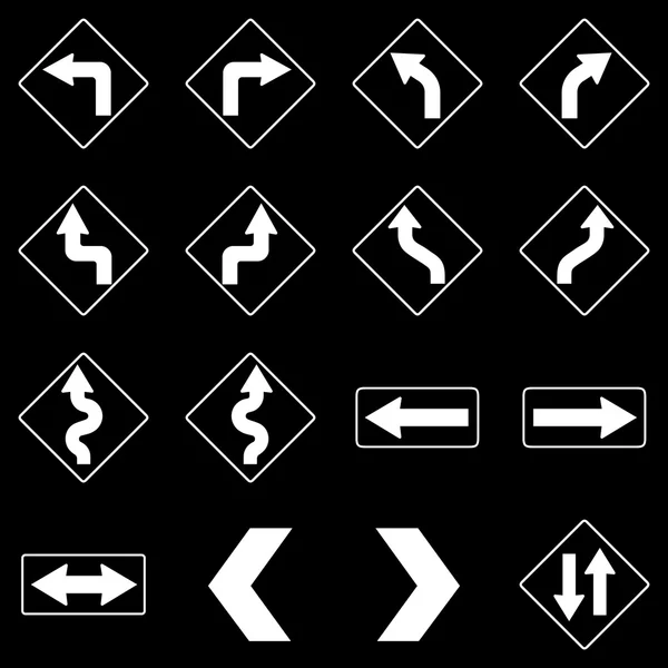 Set of white road traffic signs. Vector — Stock Vector