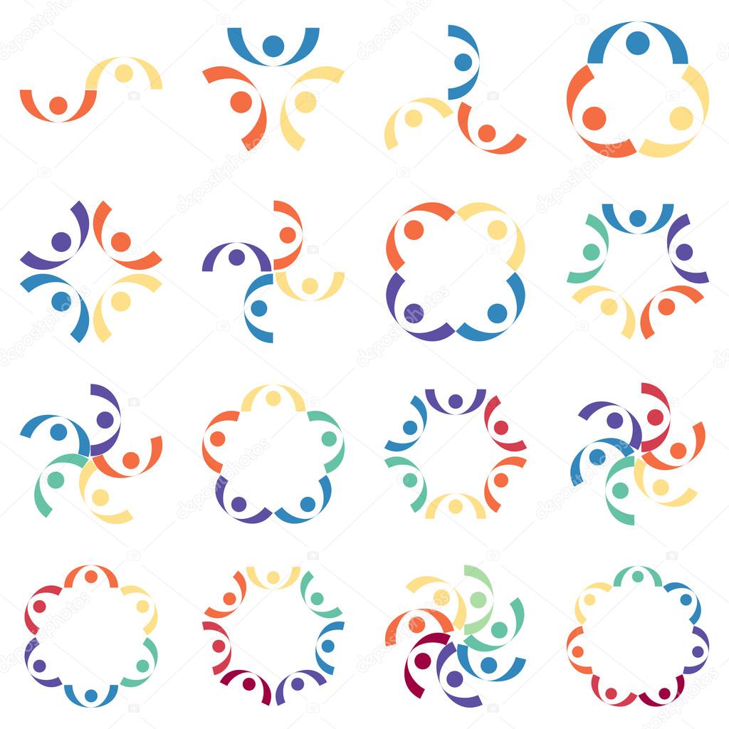 Social relationship, company, friendship logo and icon on white background