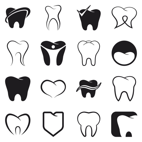 Tooth , teeth vector icons set
