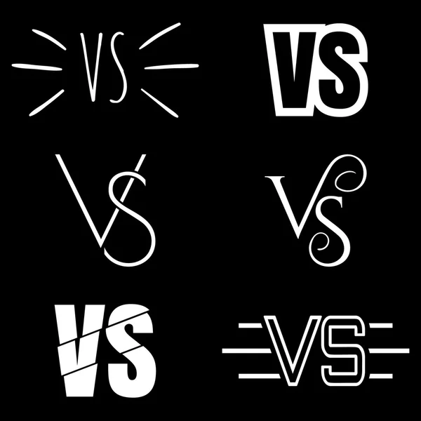 Versus letters logo. White V and S symbols collection. — Stock vektor