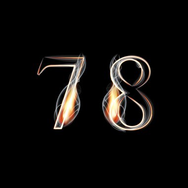 Yangın ve duman yazı tipi. Sayıları 7 8.