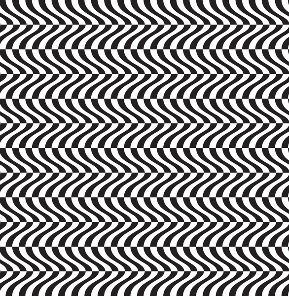 Оптична ілюзія, абстрактний безшовний візерунок. Текстура хвилястих горизонтальних смуг . — стоковий вектор