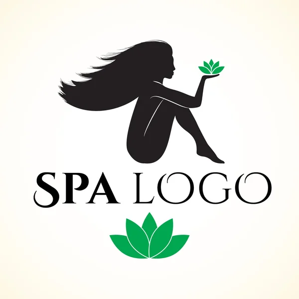 Logo for spa or beauty salon with woman — Stock Vector