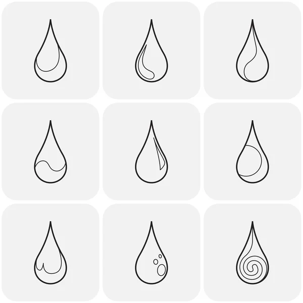 Abstract symbols  of a drop water — Stock Vector