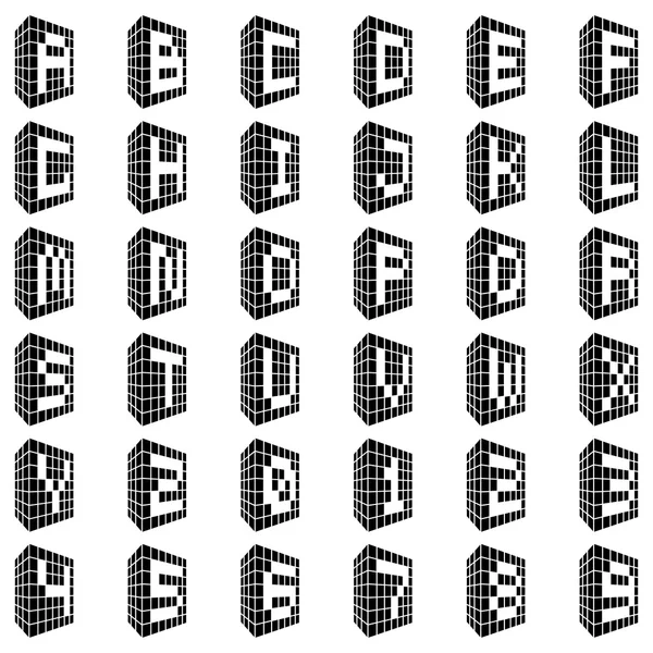 ABC. Construyendo fuente con números — Vector de stock