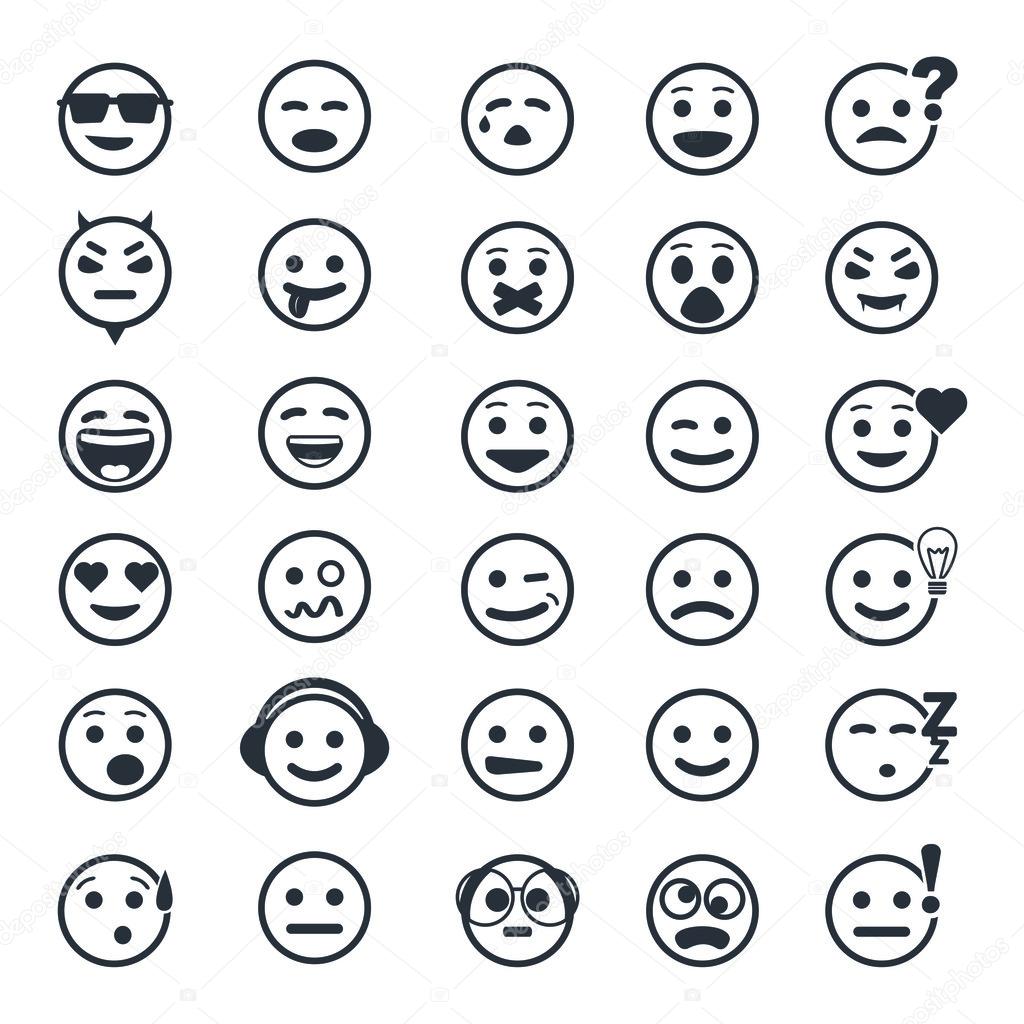 Great set of vector icons with smiley faces