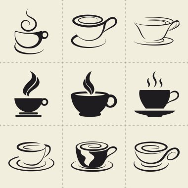 Kahve Icons set, amblem, olarak da böyle bir logo