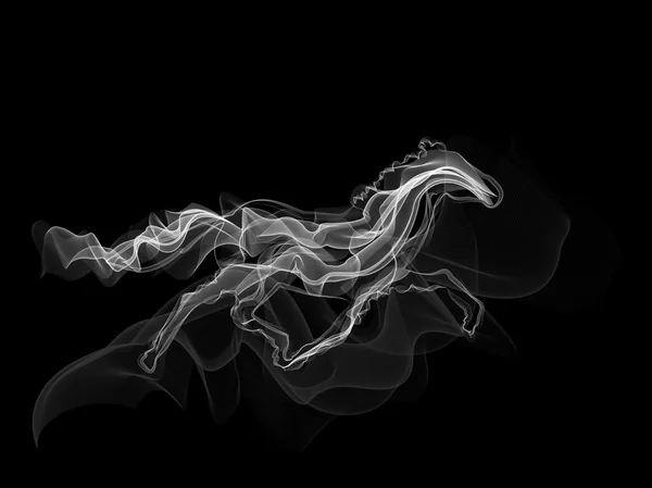 Vector de silueta de humo caballo blanco — Vector de stock
