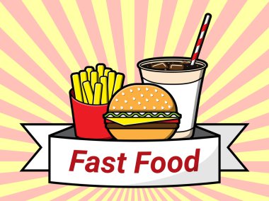 Fast food tasarım. vektör çizim.