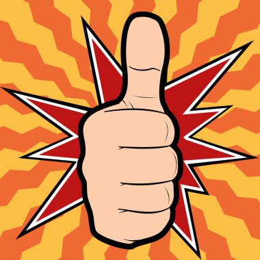 Bir el başparmak gösterilen vektör çizim