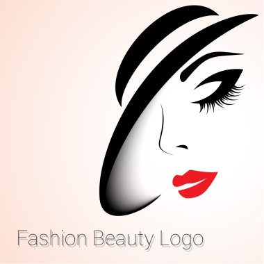 Moda güzellik Logo. Kadın şapka ile