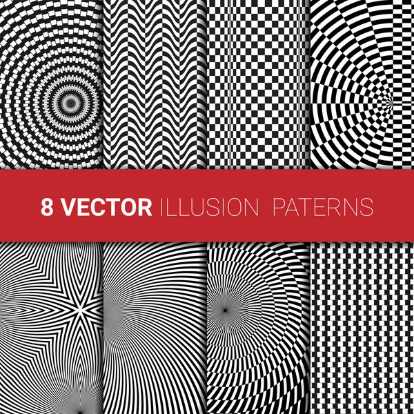 Optical illusion backgrounds set. — Stock Vector