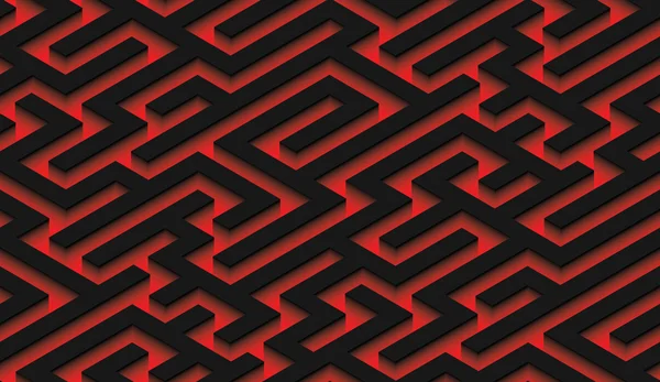 Le labyrinthe, labyrinthe noir - sans fin — Image vectorielle