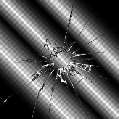 Gerçekçi kırık cam şeffaf şekil