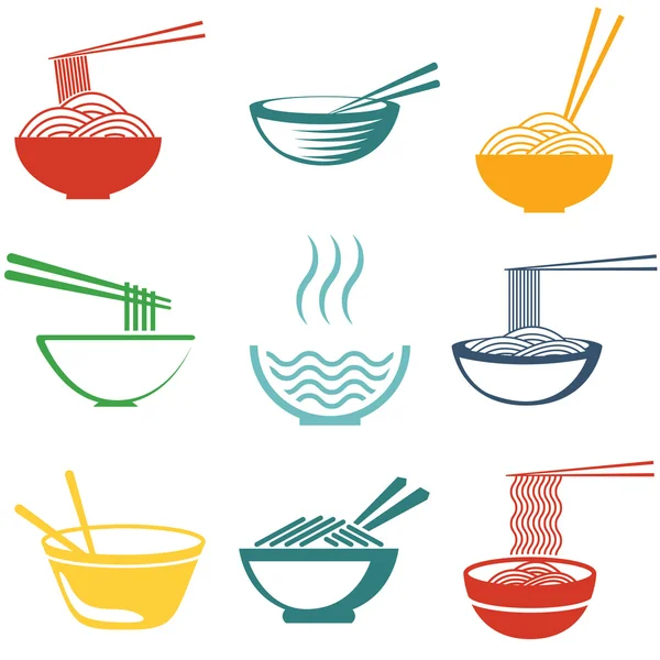 Set of noodles — Stock Vector