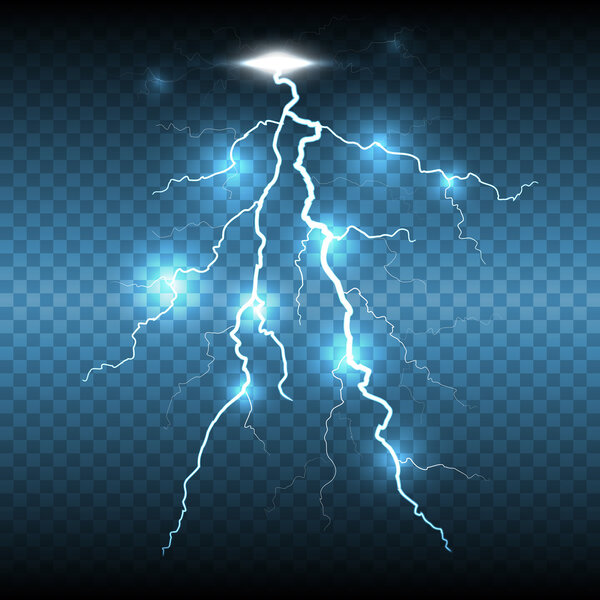 Lightning flash strike, transparent background