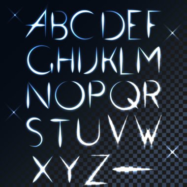 ABC vektör ışık yazı tipi mektup tasarımı