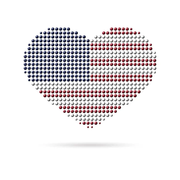 Me encanta Estados Unidos, Creative heart flag — Vector de stock
