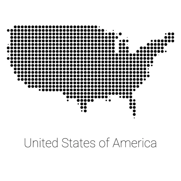 USA Mappa vettore nero punteggiato design — Vettoriale Stock
