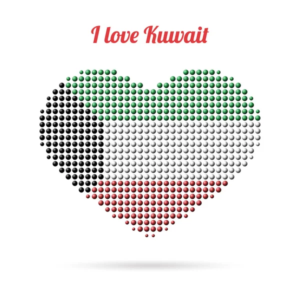 I love Kuwait, Creative heart flag — Stock Vector