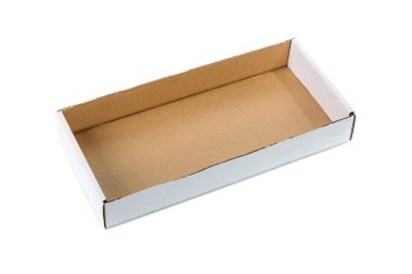 Açık karton tepsi ya da yumuşak shado ile izole kahverengi kağıt tepsisi
