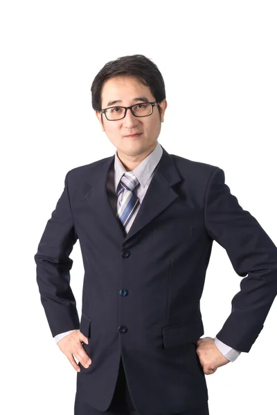 Glad och leende asiatisk affärsman i kostym, företag, personer en — Stockfoto