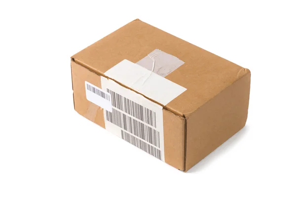 Corrugated cardboard box package isolated — Stock Photo, Image