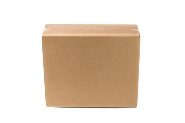 Caixa de papelão fechado ou caixa de pacote de papel marrom isolado com assim — Fotografia de Stock