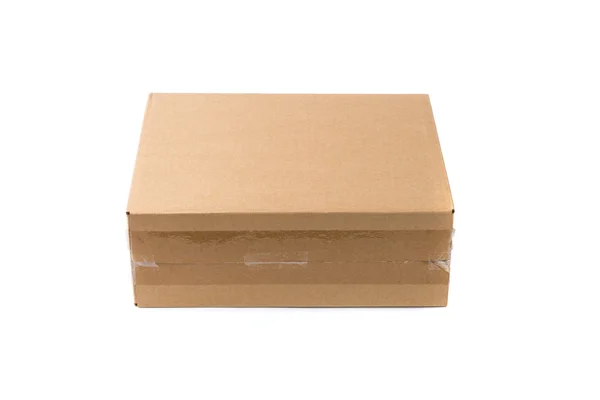 Closed cardboard Box or brown paper package box isolated with so — Stock Photo, Image