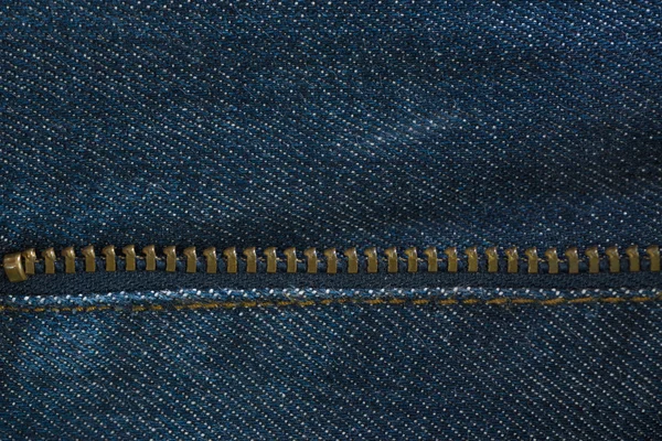 Jeans blu denim texture con cerniera, sfondo — Foto Stock
