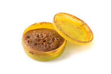 Beyaz arka plan üzerinde izole kullanılan lehim balmumu