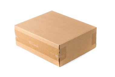 Karton kutu kapalı veya kahverengi kağıt paket kutu izole ile böylece
