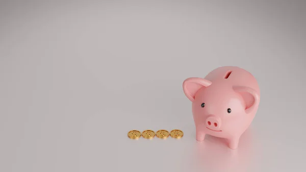 Piggy Bank Com Pilha Moeda Ouro Economizando Economizando Dinheiro Abrir — Fotografia de Stock