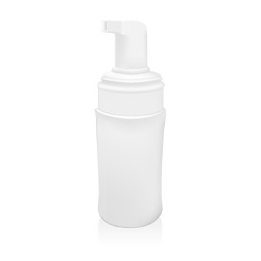 Jel köpük veya sıvı sabun dispenseri pompa plastik şişe beyaz çizimi.