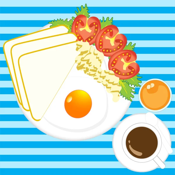 Illustrazione del vettore colazione del mattino — Vettoriale Stock