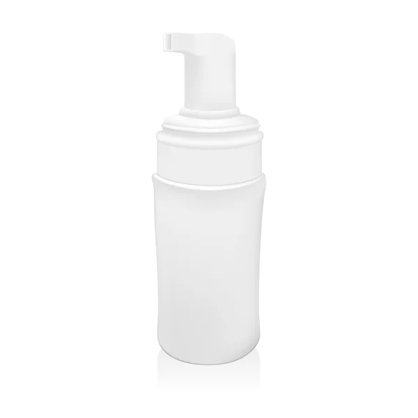 Jel köpük veya sıvı sabun dispenseri pompa plastik şişe beyaz çizimi.