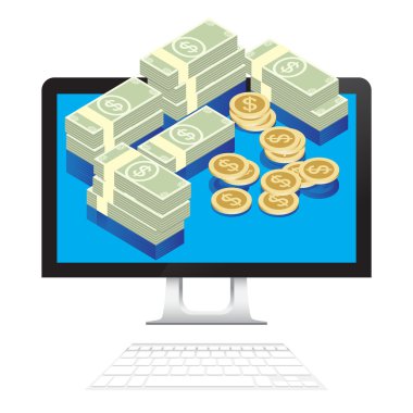 Masaüstü bilgisayar para dolar